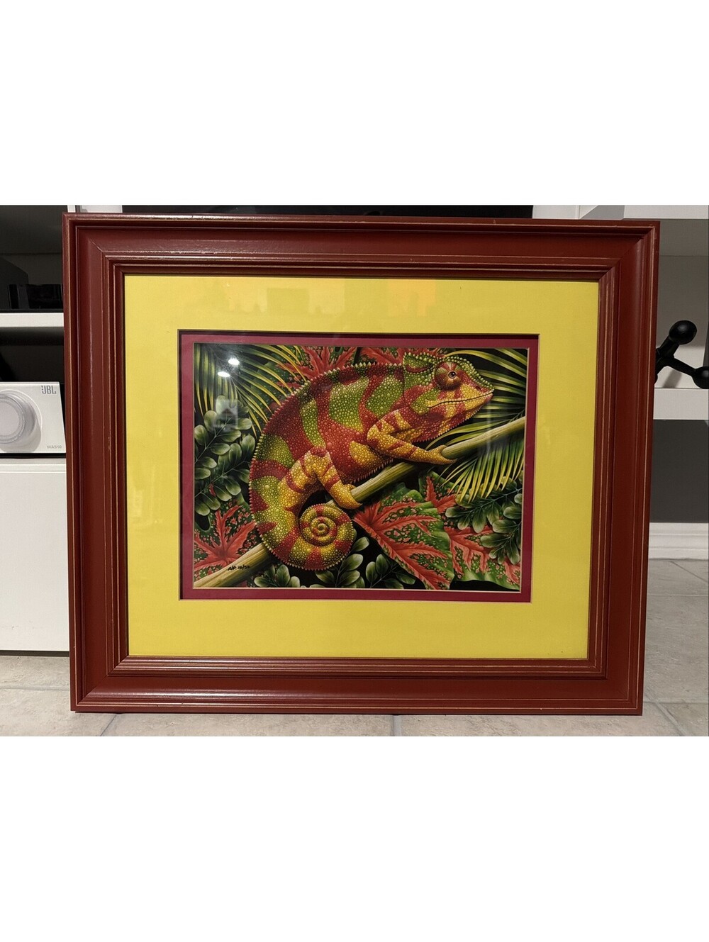 Lori-Anzalone Framed & Matted, Mohawk Chameleon, A/P 10/50